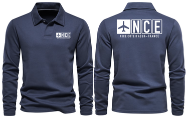 NCE AIRPORT LONG SLEEVE POLO